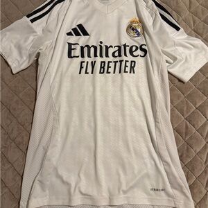 adidas White Soccer Jersey with Black Stripes